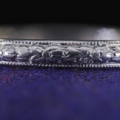 Antique Art Deco Platinum Blossom Engraved Wedding Band - Size 6 1/4