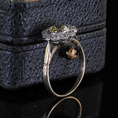 Antique Edwardian 14K Gold and Platinum Old European Diamond Engagement Ring