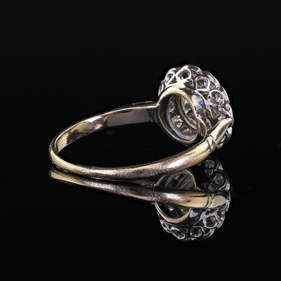 Antique Edwardian 14K Gold and Platinum Old European Diamond Engagement Ring