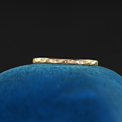 Antique Art Deco 18K Yellow Gold Thin Classic Engraved Wedding Band - Size 6 1/4