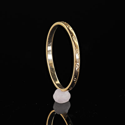 Antique Art Deco 18K Yellow Gold Thin Classic Engraved Wedding Band - Size 6 1/4