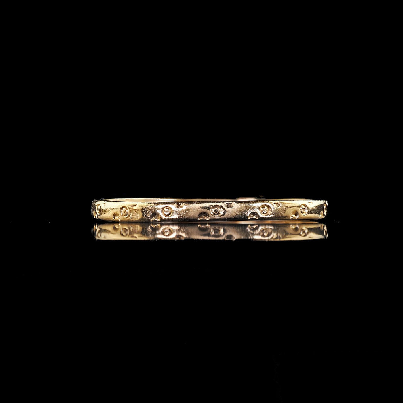 Antique Art Deco 18K Yellow Gold Thin Classic Engraved Wedding Band - Size 6 1/4