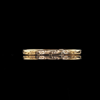Antique Art Deco 18K Yellow Gold Thin Classic Engraved Wedding Band - Size 6 1/4