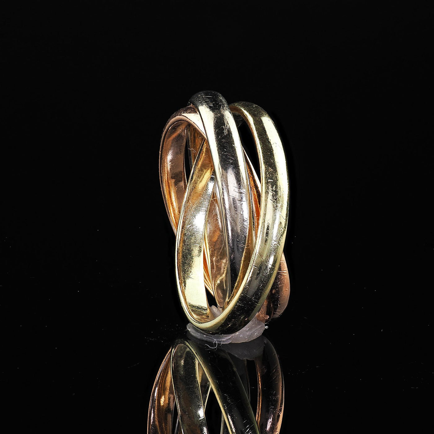 Vintage Estate Tiffany and Co 14K Tri Gold Rolling Ring Band - Size 6 3/4