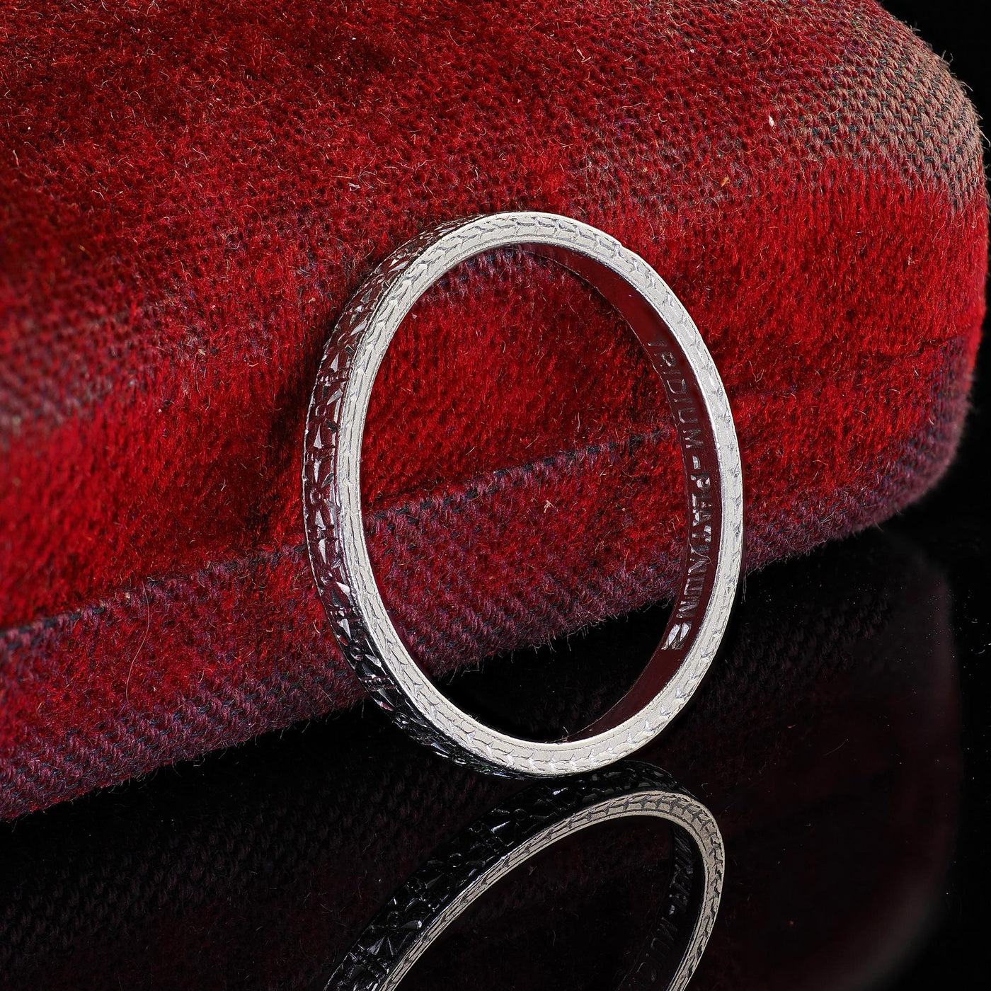 Antique Platinum J. R. Wood and Sons Engraved Wedding Band Ring - Size 6 1/2