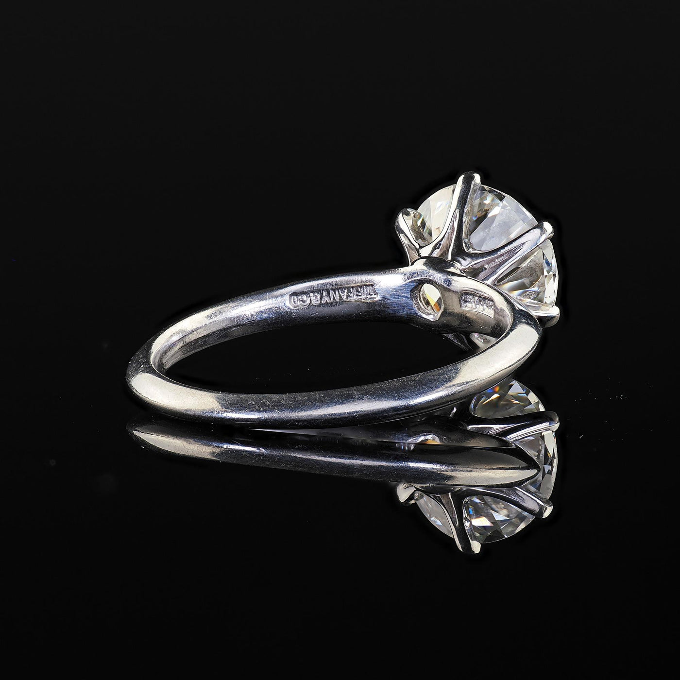 Vintage Retro Platinum Tiffany and Co Old European Cut Diamond Solitaire - GIA