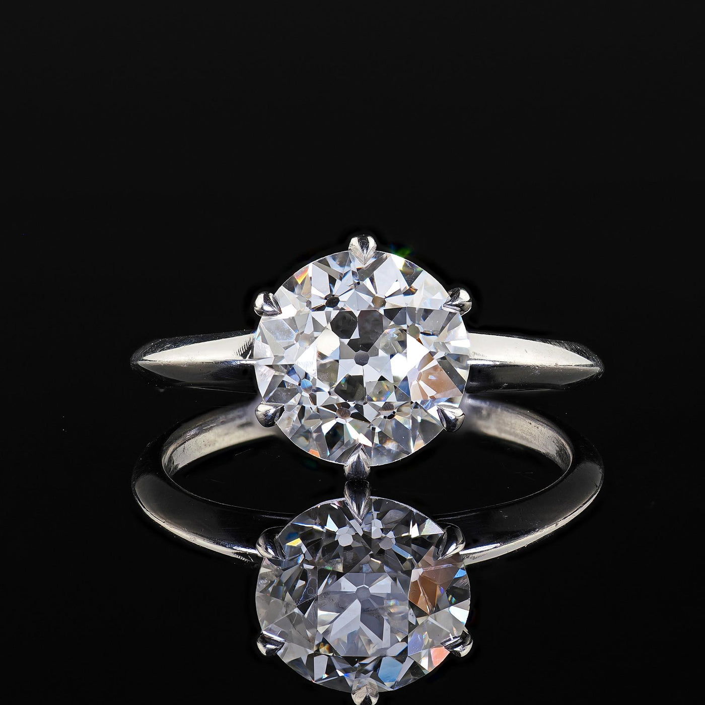 Vintage Retro Platinum Tiffany and Co Old European Cut Diamond Solitaire - GIA