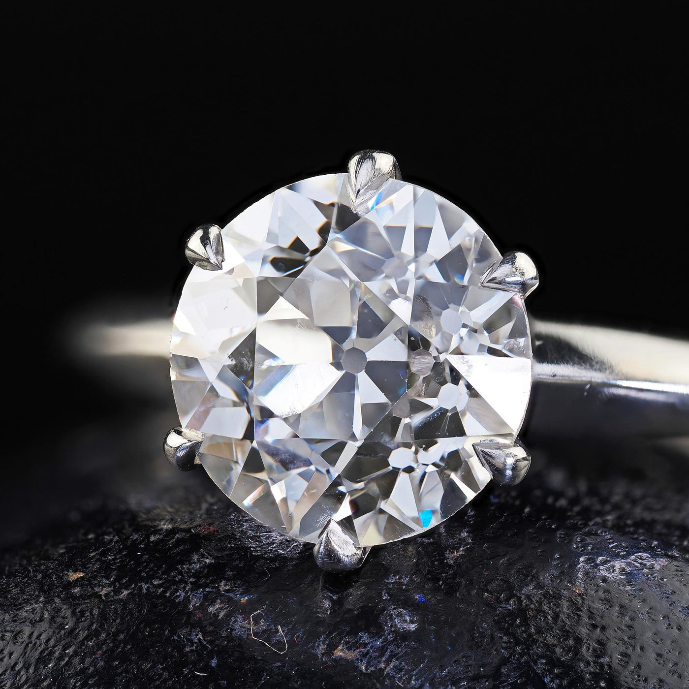 Vintage Retro Platinum Tiffany and Co Old European Cut Diamond Solitaire - GIA