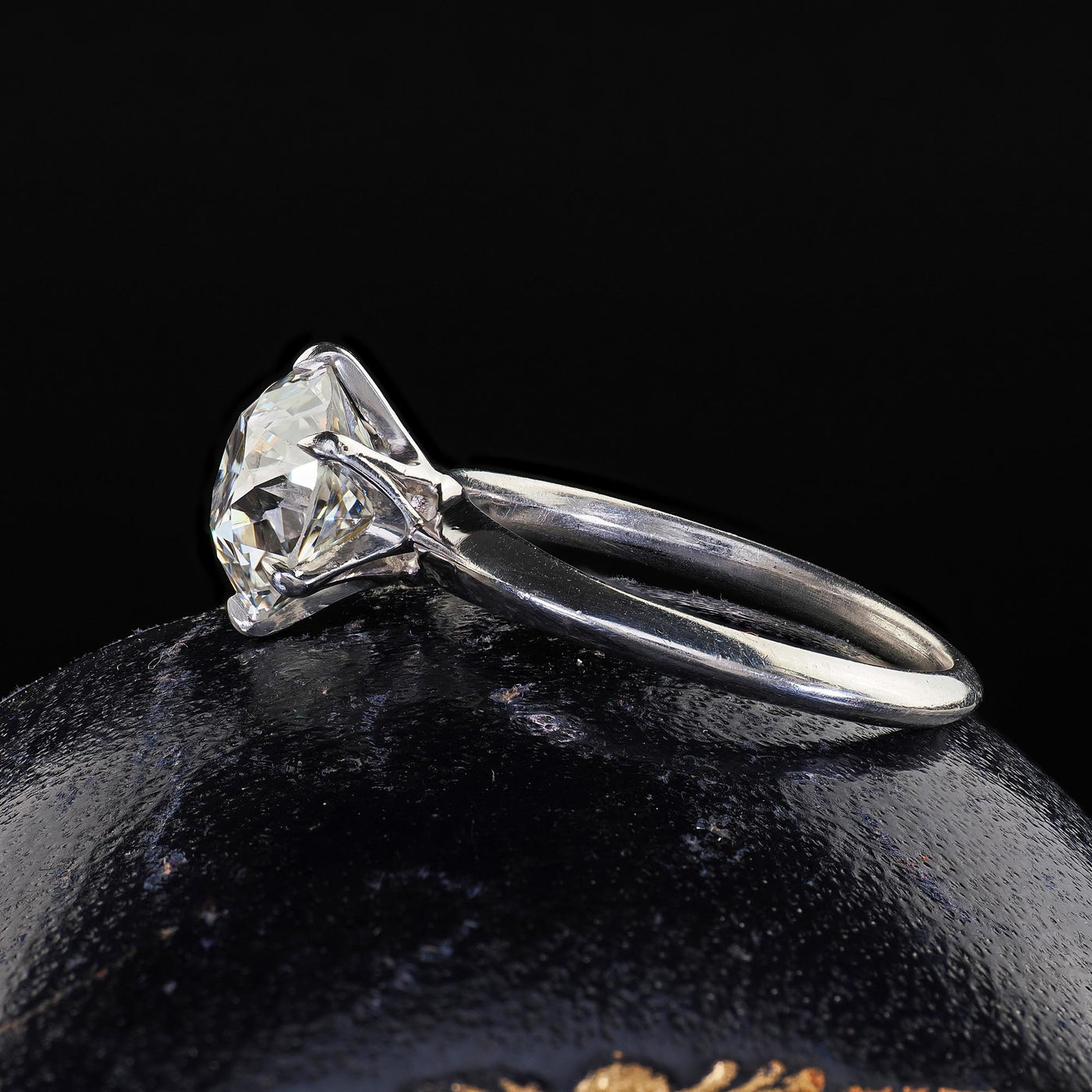 Vintage Retro Platinum Tiffany and Co Old European Cut Diamond Solitaire - GIA