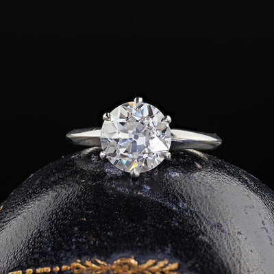 Vintage Retro Platinum Tiffany and Co Old European Cut Diamond Solitaire - GIA