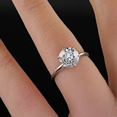 Vintage Retro Platinum Tiffany and Co Old European Cut Diamond Solitaire - GIA