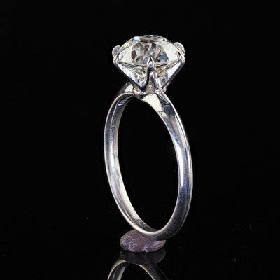 Vintage Retro Platinum Tiffany and Co Old European Cut Diamond Solitaire - GIA