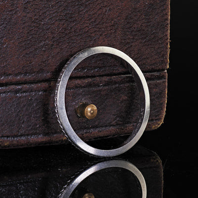 Antique Art Deco Platinum Wheat Engraved Wedding Band Ring - Size 7