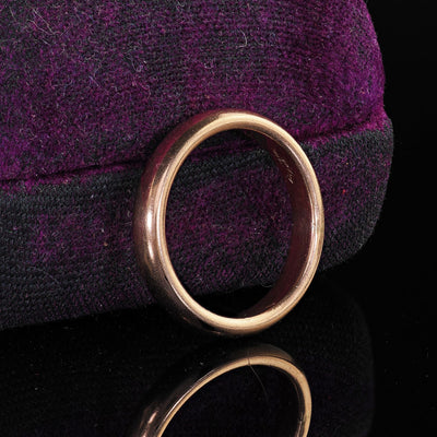 Antique Art Deco 14K Rose Gold Classic Wedding Band Ring - Size 5