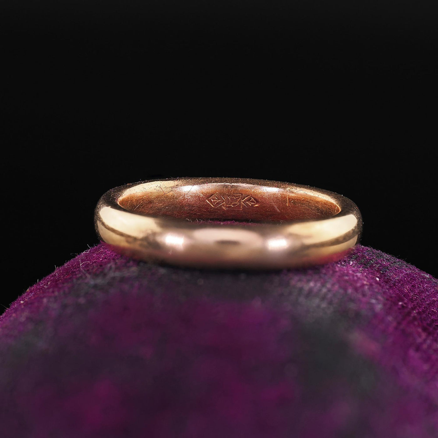Antique Art Deco 14K Rose Gold Classic Wedding Band Ring - Size 5