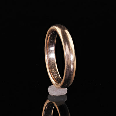 Antique Art Deco 14K Rose Gold Classic Wedding Band Ring - Size 5