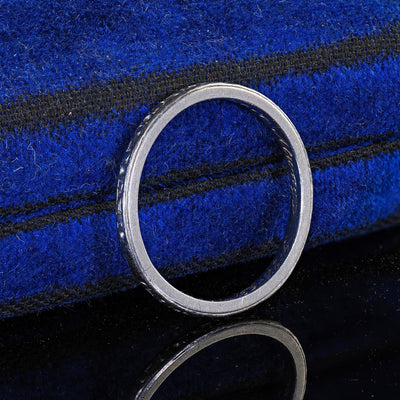 Vintage Retro Platinum Classic Engraved Wedding Band Ring - 5 1/4