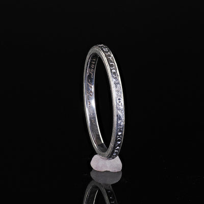 Vintage Retro Platinum Classic Engraved Wedding Band Ring - 5 1/4