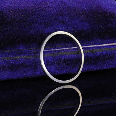 Antique Art Deco Platinum Classic Design Engraved Wedding Band - Size 6