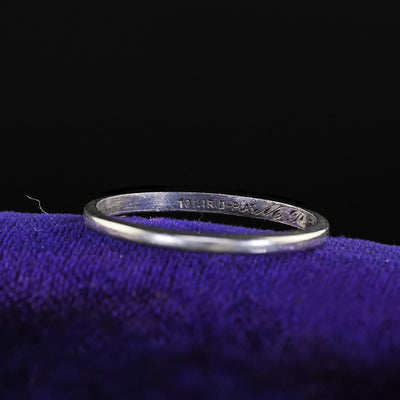 Antique Art Deco Platinum Classic Design Engraved Wedding Band - Size 6