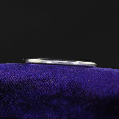 Antique Art Deco Platinum Classic Design Engraved Wedding Band - Size 6