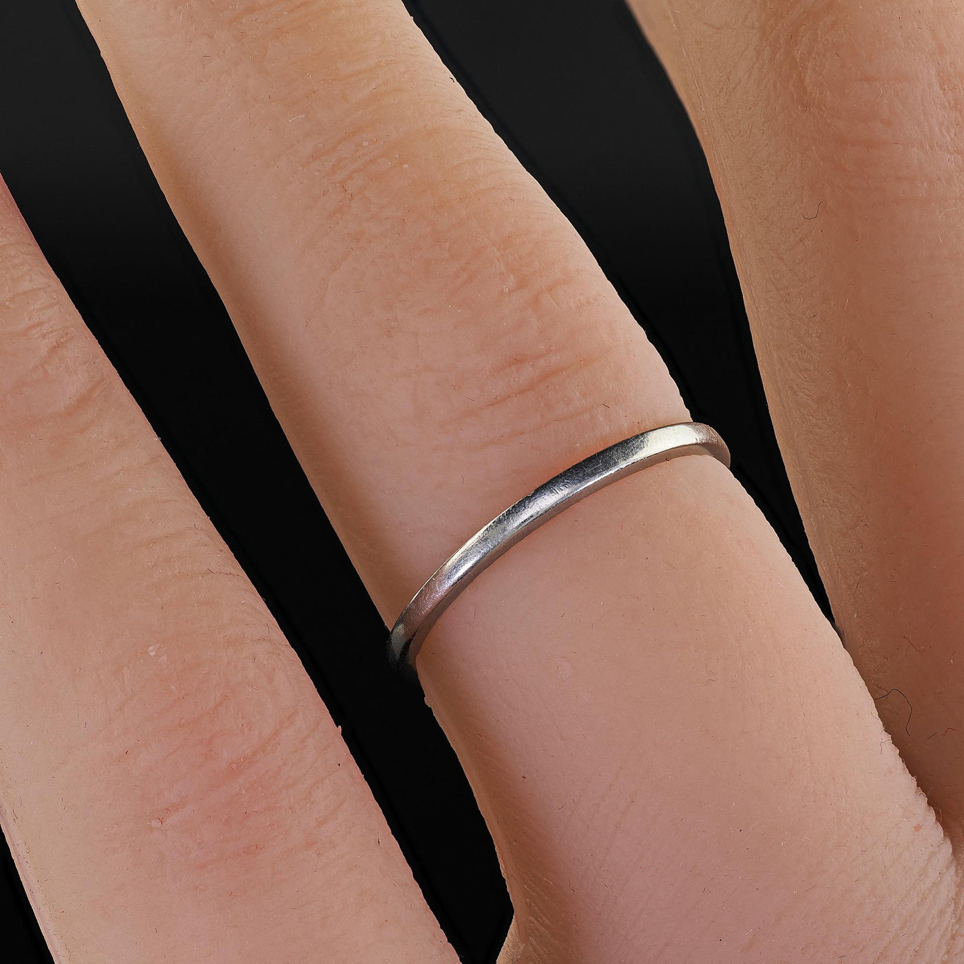 Antique Art Deco Platinum Classic Design Engraved Wedding Band - Size 6
