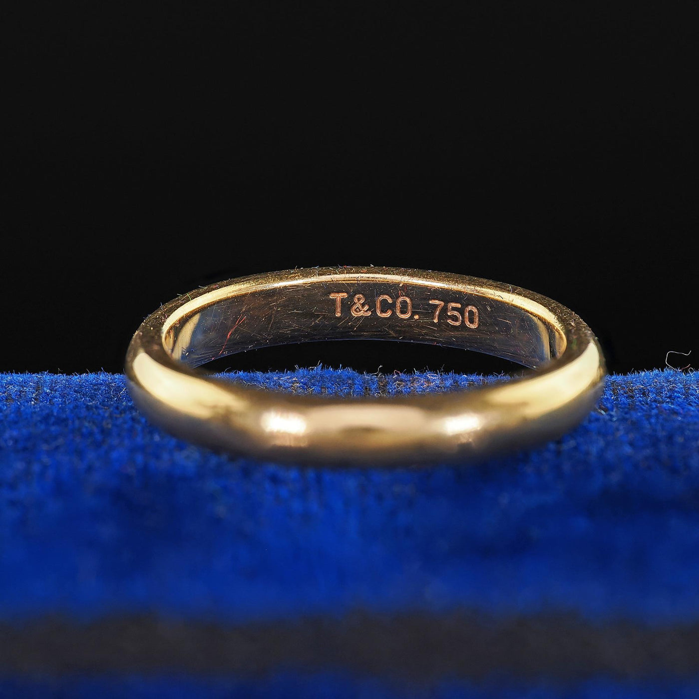 Vintage Estate Tiffany Co 18K Yellow Gold Classic Wedding Band Ring - Size 4 3/4