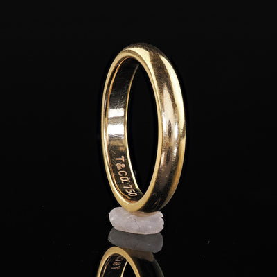 Vintage Estate Tiffany Co 18K Yellow Gold Classic Wedding Band Ring - Size 4 3/4