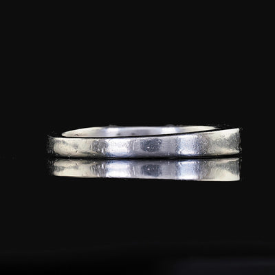 Vintage Estate Platinum Carre Cut Diamond Half Eternity Band Ring - Size 5 1/2