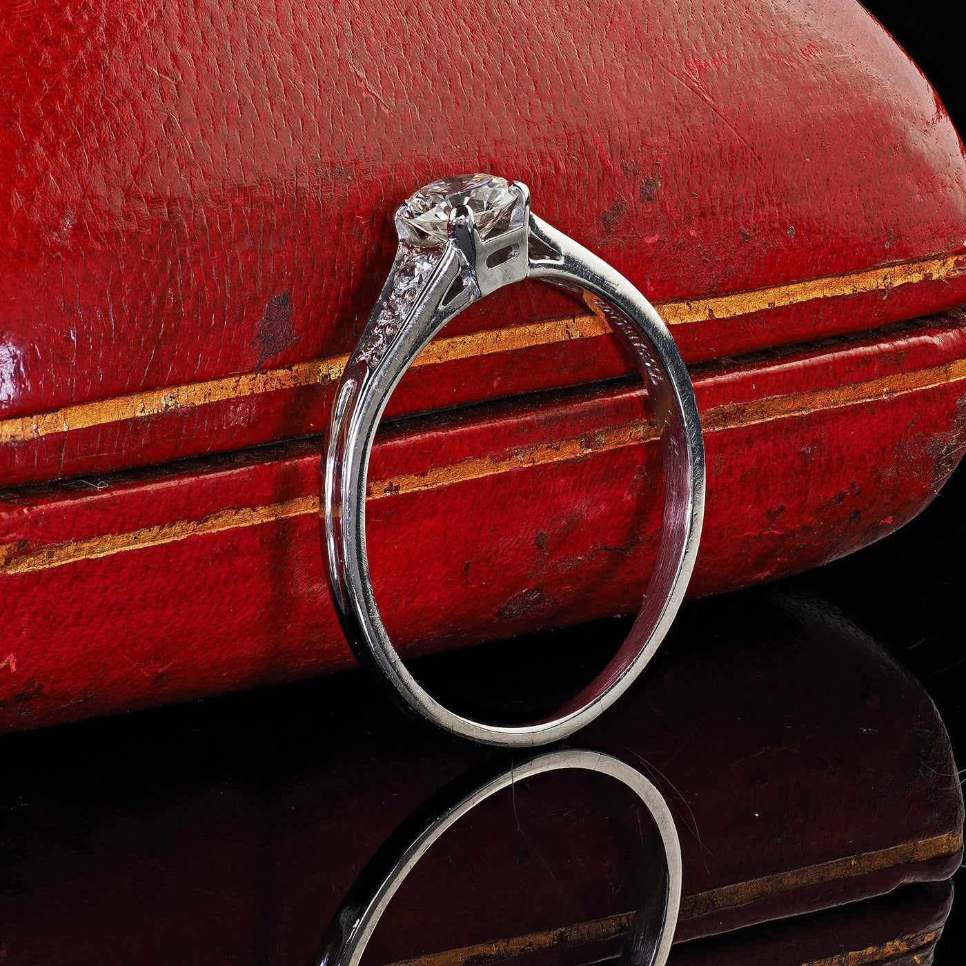 Vintage Retro Tiffany and Co Platinum Diamond Engagement Ring - Size 7 3/4