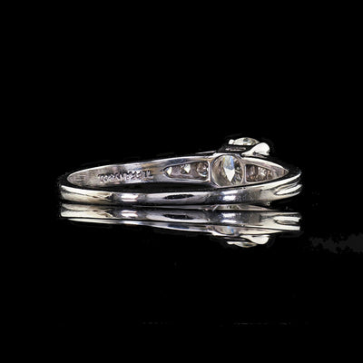 Vintage Retro Tiffany and Co Platinum Diamond Engagement Ring - Size 7 3/4