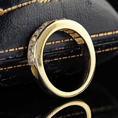 Contemporary 18K Yellow Gold Reclaimed French Cut Diamond Band Ring - Size 6