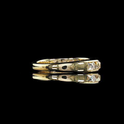 Contemporary 18K Yellow Gold Reclaimed French Cut Diamond Half Band - Size 5