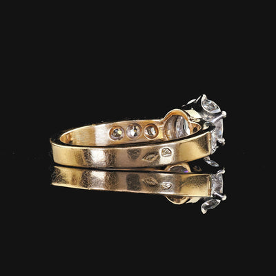 Antique Edwardian French 18K Yellow Gold Old Mine Diamond Engagement Ring - GIA
