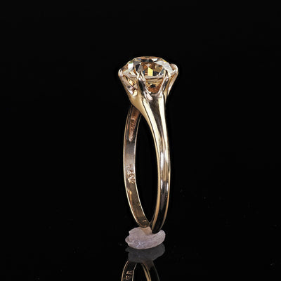 Antique Art Deco 14K Yellow Gold Old Euro Diamond Engagement Ring - GIA