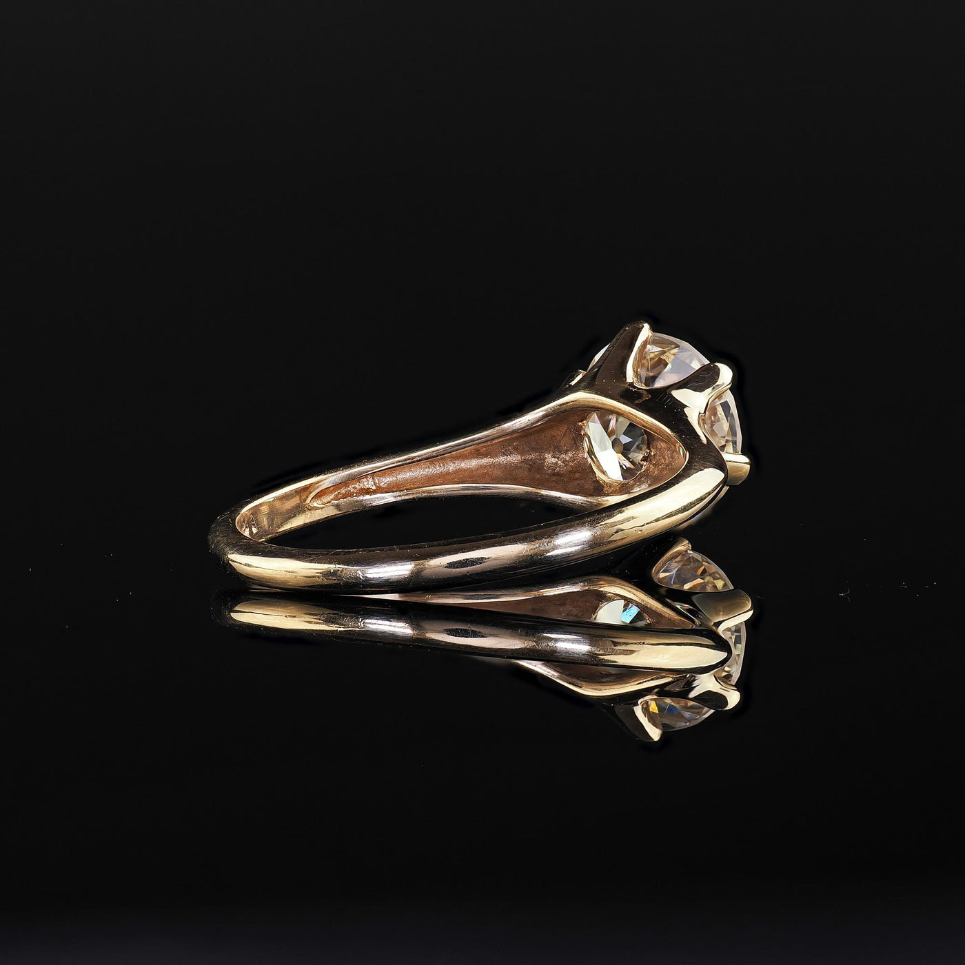 Antique Art Deco 14K Yellow Gold Old Euro Diamond Engagement Ring - GIA