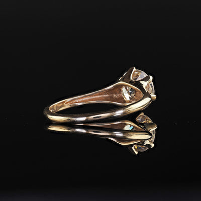 Antique Art Deco 14K Yellow Gold Old Euro Diamond Engagement Ring - GIA