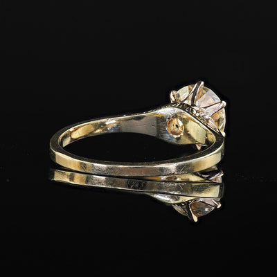 Antique Art Deco 14K Yellow Gold Old European Diamond Engagement Ring - GIA