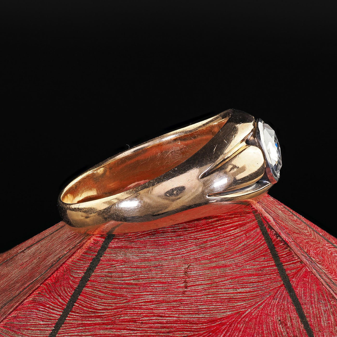 Antique Victorian 14K Yellow Gold Rose Cut Diamond Engagement Ring