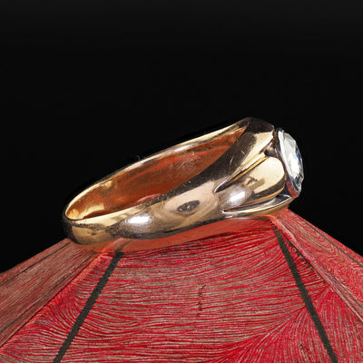 Antique Victorian 14K Yellow Gold Rose Cut Diamond Engagement Ring