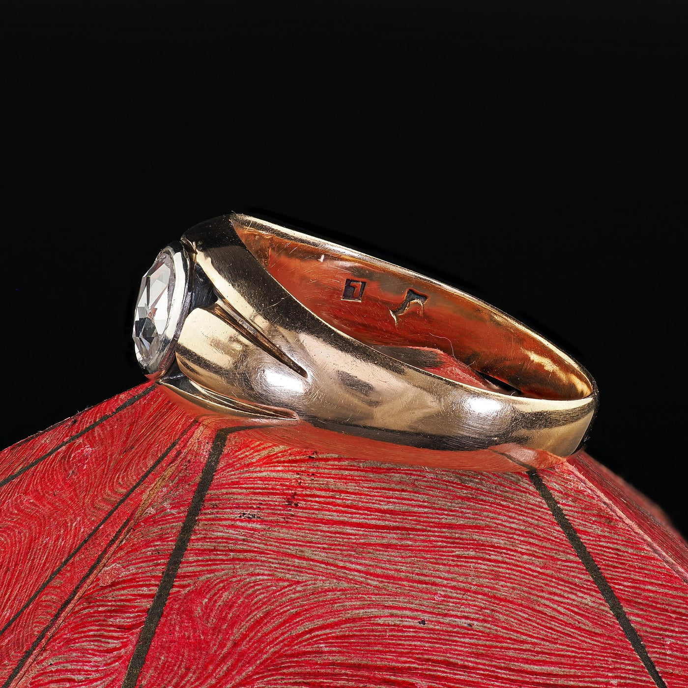 Antique Victorian 14K Yellow Gold Rose Cut Diamond Engagement Ring