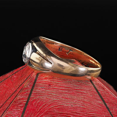 Antique Victorian 14K Yellow Gold Rose Cut Diamond Engagement Ring