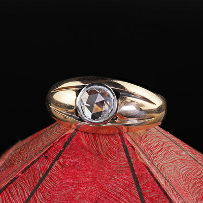 Antique Victorian 14K Yellow Gold Rose Cut Diamond Engagement Ring