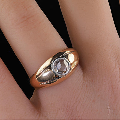 Antique Victorian 14K Yellow Gold Rose Cut Diamond Engagement Ring
