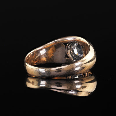 Antique Victorian 14K Yellow Gold Rose Cut Diamond Engagement Ring