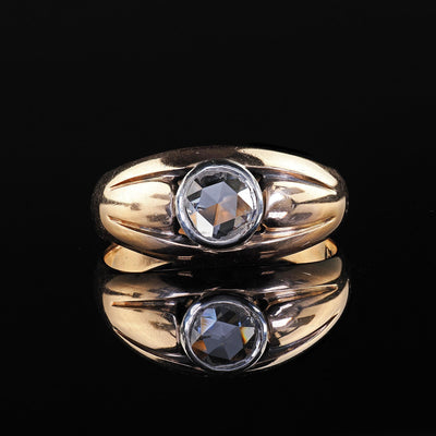 Antique Victorian 14K Yellow Gold Rose Cut Diamond Engagement Ring
