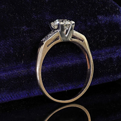 Antique Art Deco 14K Yellow Gold Old European Cut Diamond Engagement Ring