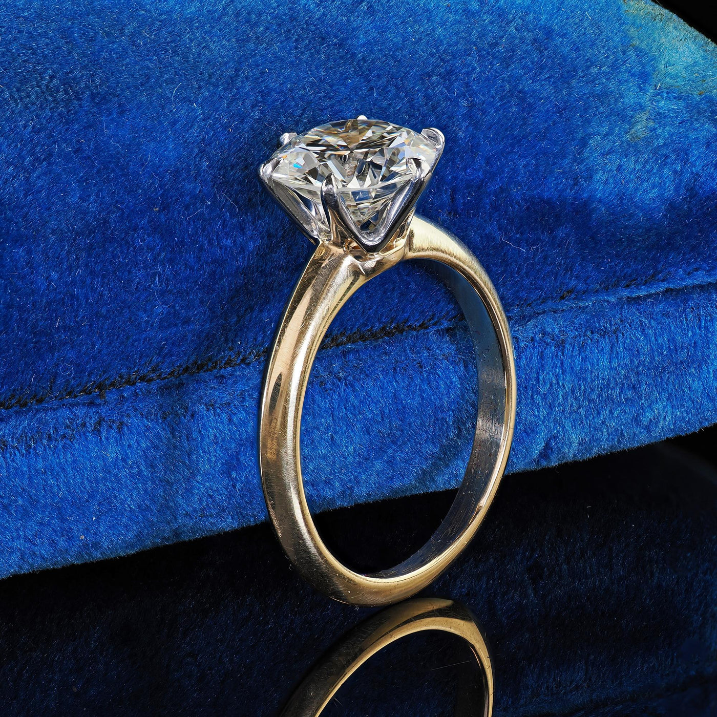 Vintage Tiffany and Co 18K Gold and Platinum Diamond Engagement Ring - GIA