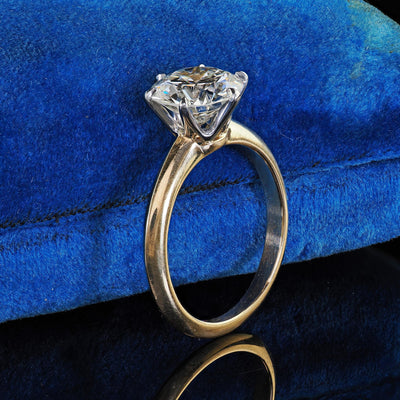 Vintage Tiffany and Co 18K Gold and Platinum Diamond Engagement Ring - GIA