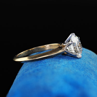 Vintage Tiffany and Co 18K Gold and Platinum Diamond Engagement Ring - GIA